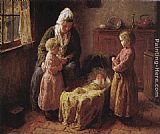 Bernard Jean Corneille Pothast Famous Paintings - Admiring the Baby